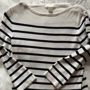 H&M boat neck striped sweater XS